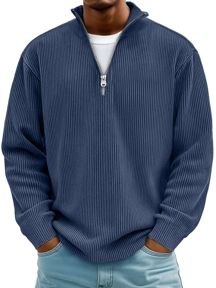 Marc | Pull col zippé côtelé
