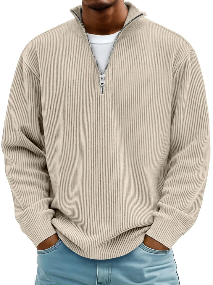 Marc | Pull col zippé côtelé