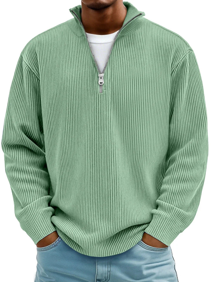 Marc | Pull col zippé côtelé