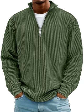Marc | Pull col zippé côtelé