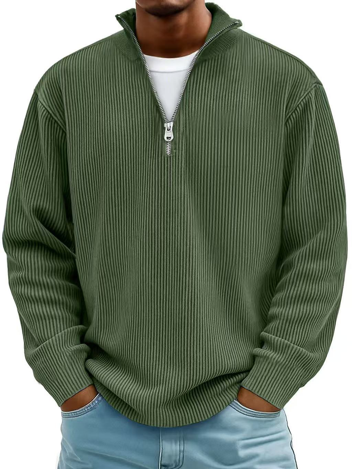 Marc | Pull col zippé côtelé