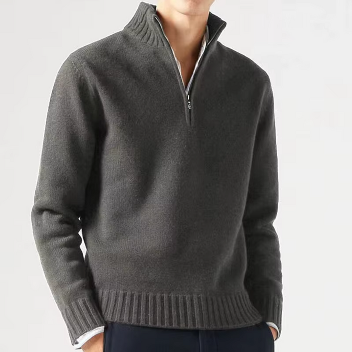 Ismaël | Pull col roulé zippé en laine