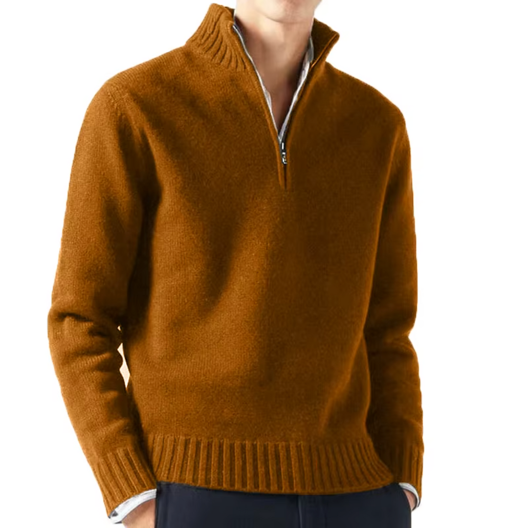 Ismaël | Pull col roulé zippé en laine