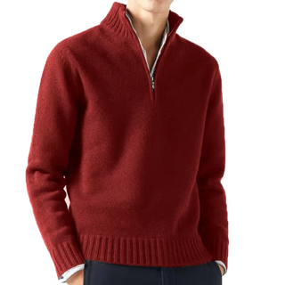 Ismaël | Pull col roulé zippé en laine