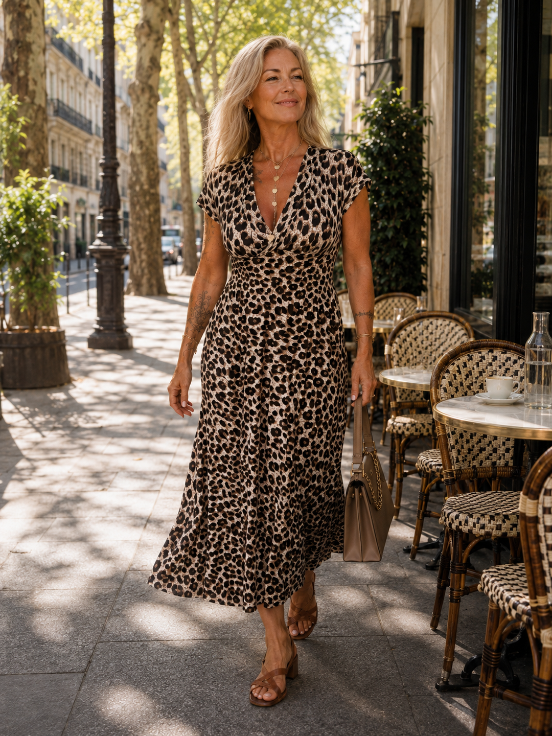 Priscille | Robe midi léopard