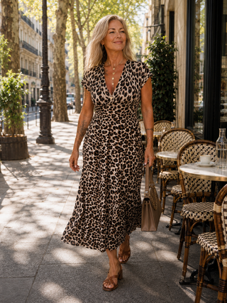 Priscille | Robe midi léopard