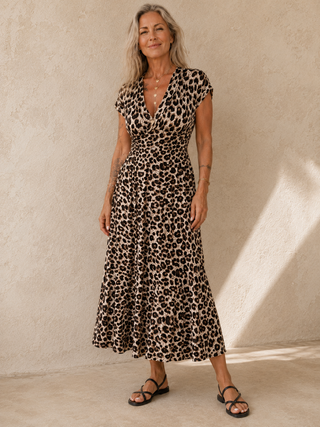 Priscille | Robe midi léopard