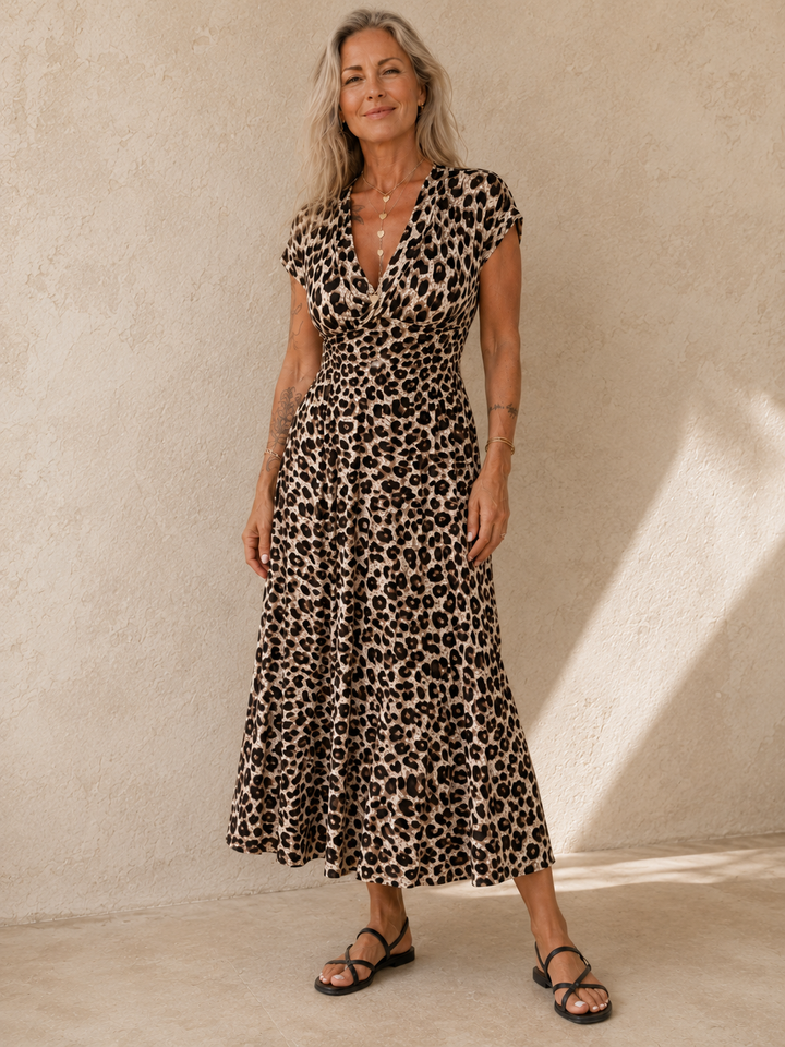 Priscille | Robe midi léopard