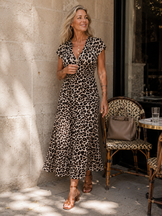 Priscille | Robe midi léopard