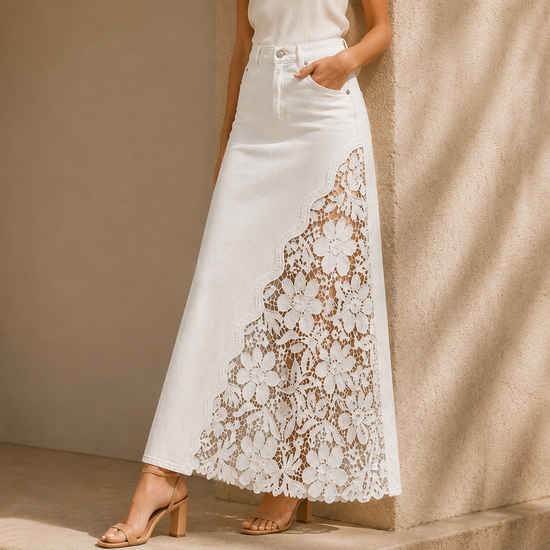 Jacqueline | Jupe longue en dentelle