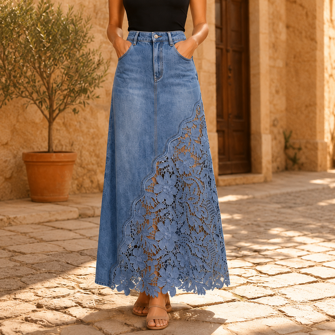 Jacqueline | Jupe longue en dentelle