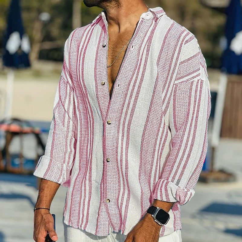 Célestin | Chemise en lin rayée