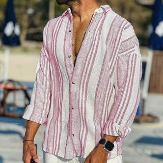 Célestin | Chemise en lin rayée