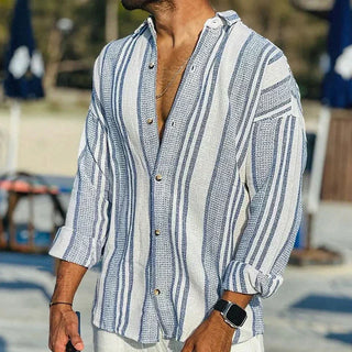 Célestin | Chemise en lin rayée