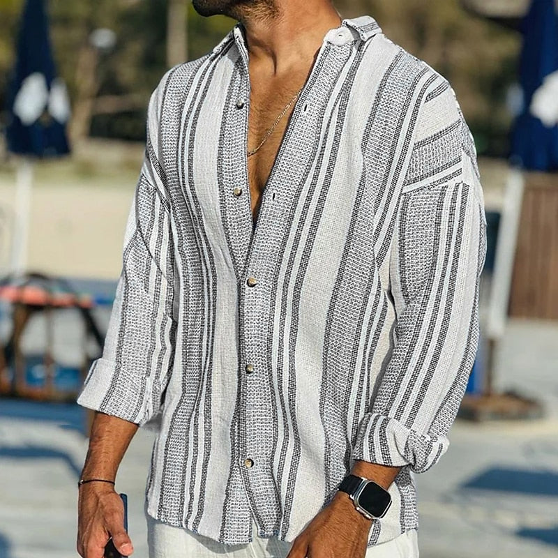 Célestin | Chemise en lin rayée
