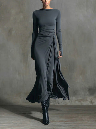 Éléa | Robe longue à nœud latéral