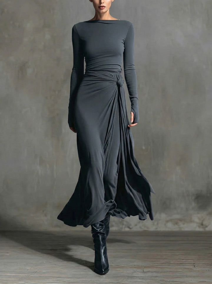Éléa | Robe longue à nœud latéral