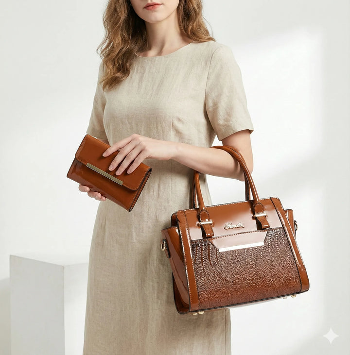 Agathe Paris | Ensemble sac et portefeuille en cuir
