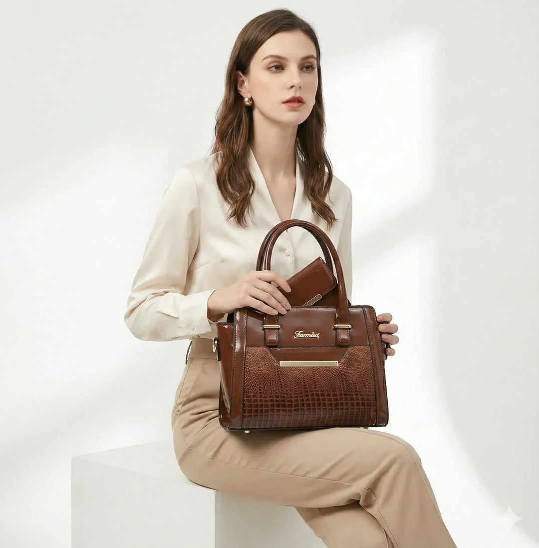 Agathe Paris | Ensemble sac et portefeuille en cuir