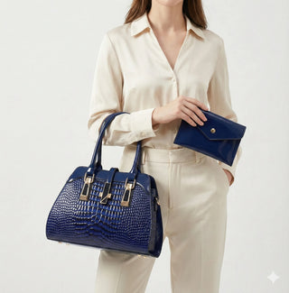 Fleur Paris | Ensemble sac et portefeuille en cuir véritable