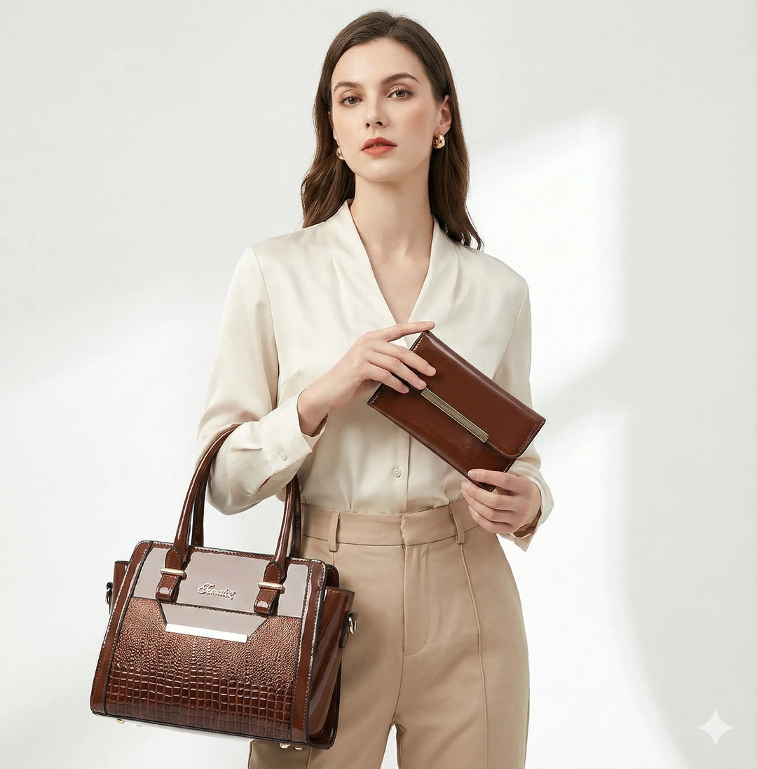Agathe Paris | Ensemble sac et portefeuille en cuir