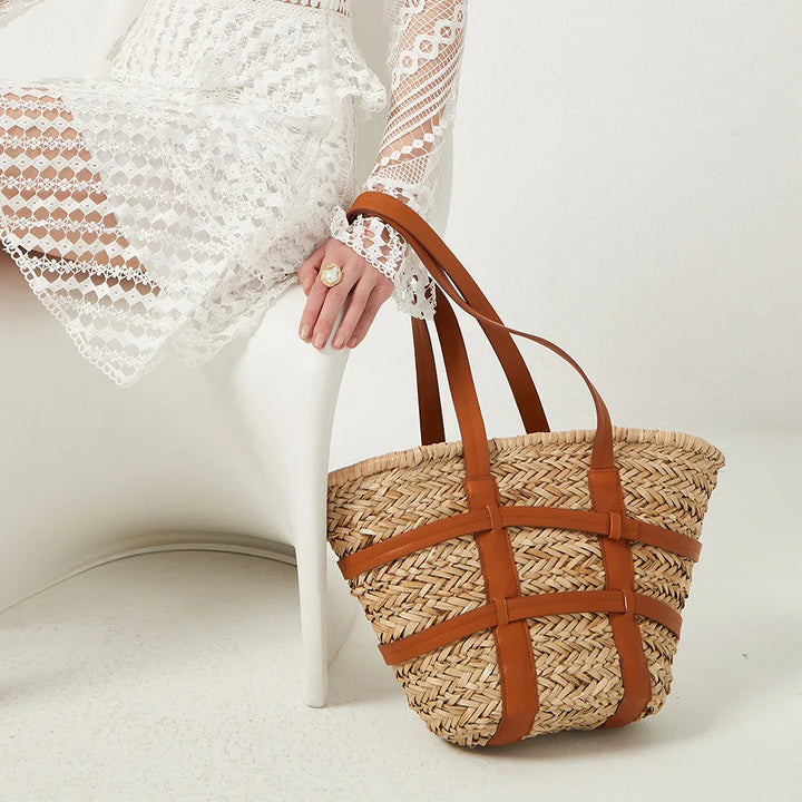 Delphine Loire | Sac de plage en cuir véritable