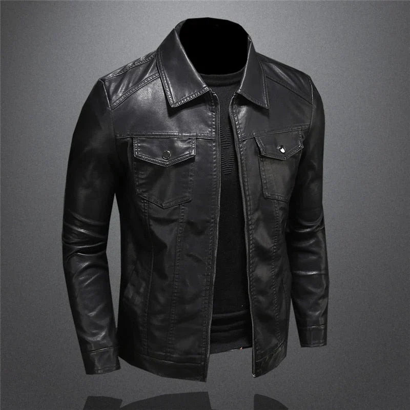 Henri | Veste en cuir coupe tailleur