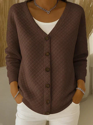 Manon | Veste en maille matelassée boutonnée
