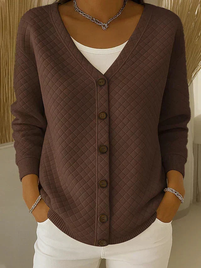 Manon | Veste en maille matelassée boutonnée