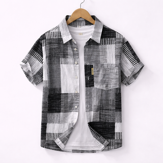Jean-Denis | Chemise à manches courtes patchwork