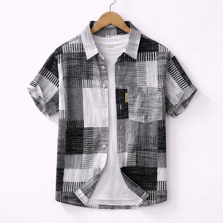 Jean-Denis | Chemise à manches courtes patchwork