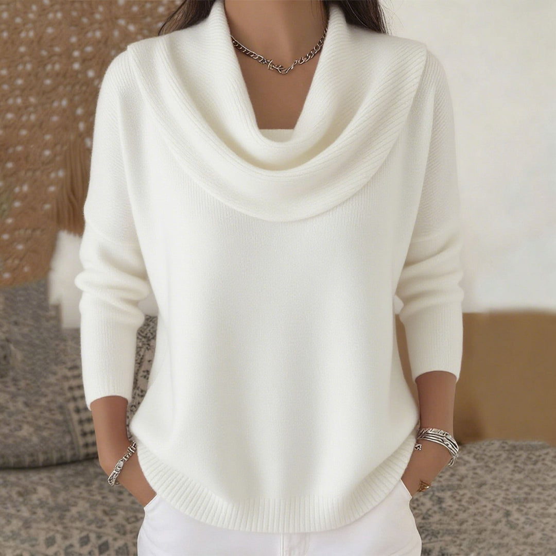 Ambre | Pull à col drapé