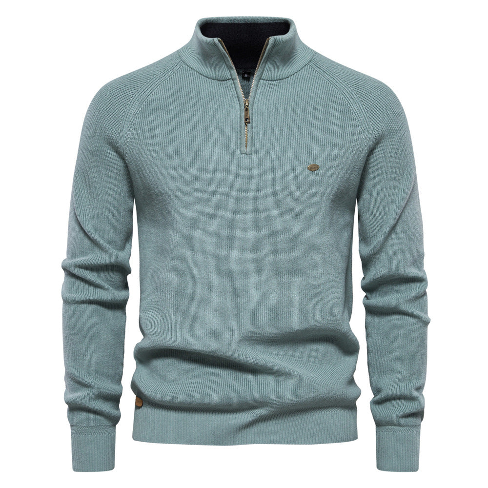 Pierre | Pull demi-zip en maille côtelée