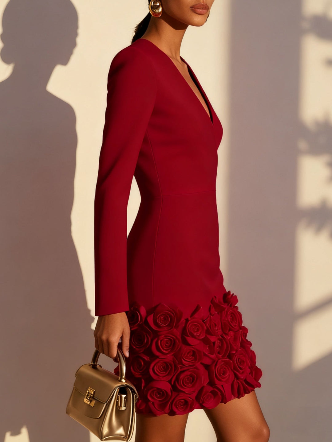 Anaïs | Robe cintrée à fleurs en relief