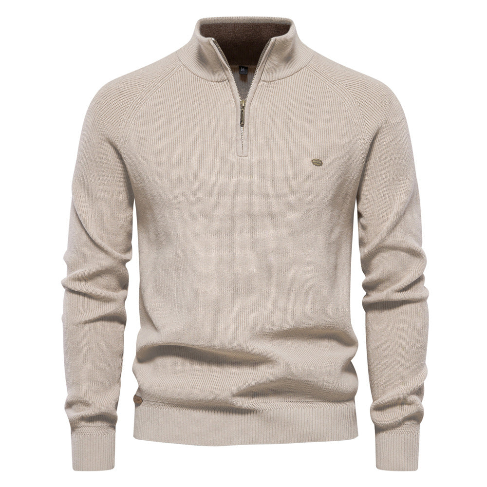 Pierre | Pull demi-zip en maille côtelée