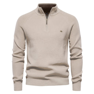 Pierre | Pull demi-zip en maille côtelée