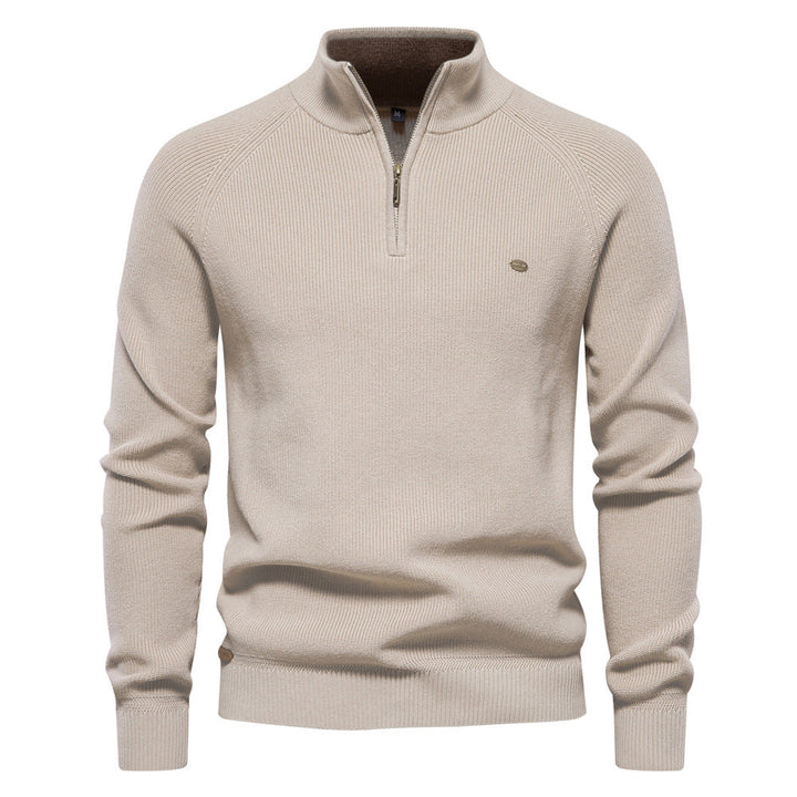 Pierre | Pull demi-zip en maille côtelée
