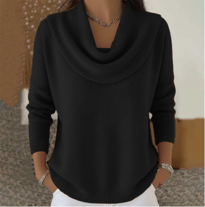 Ambre | Pull à col drapé