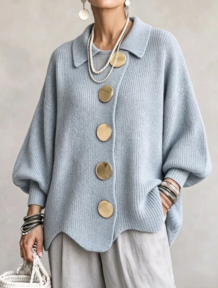 Andrée | Cardigan ample à boutons dorés