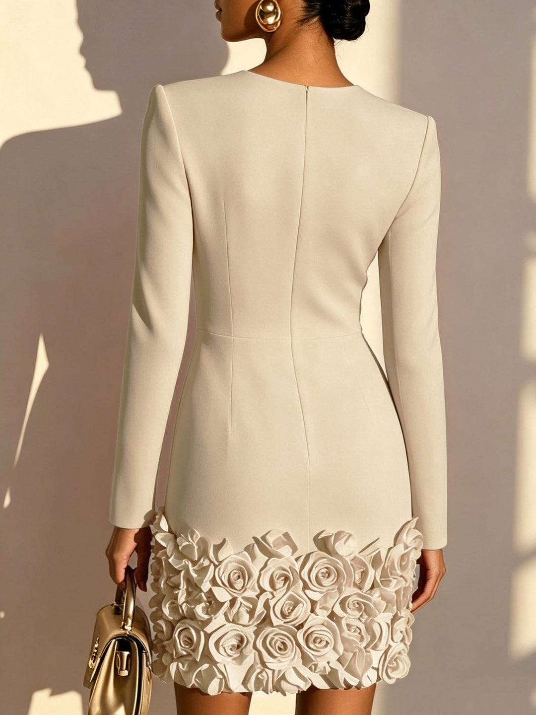 Anaïs | Robe cintrée à fleurs en relief