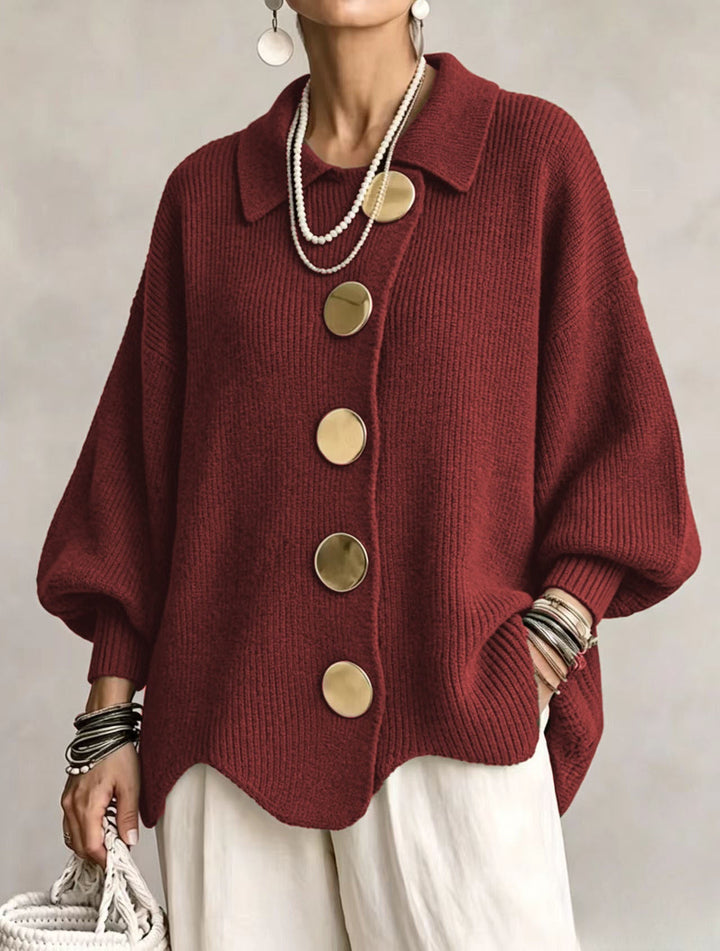 Andrée | Cardigan ample à boutons dorés