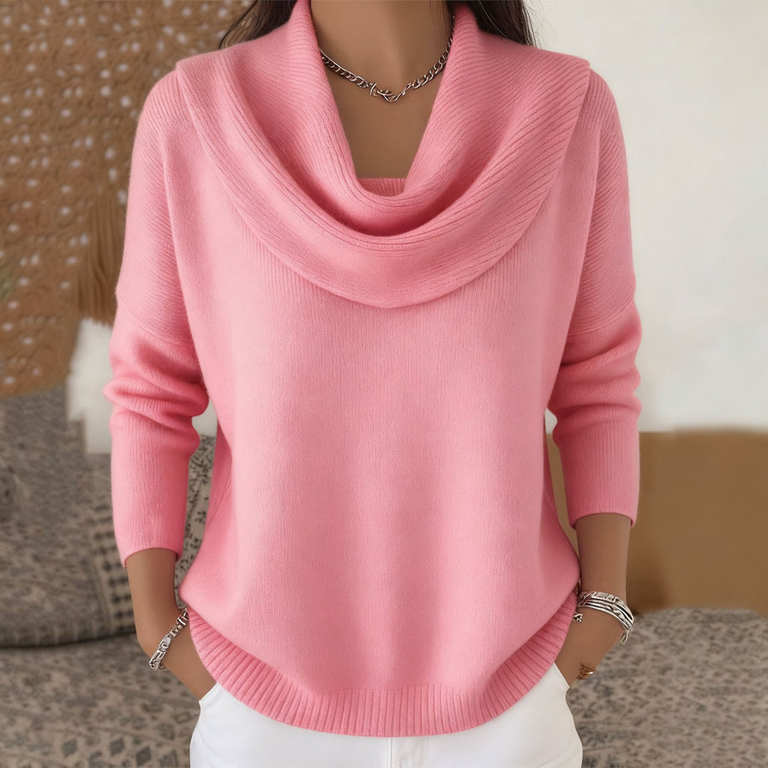 Ambre | Pull à col drapé