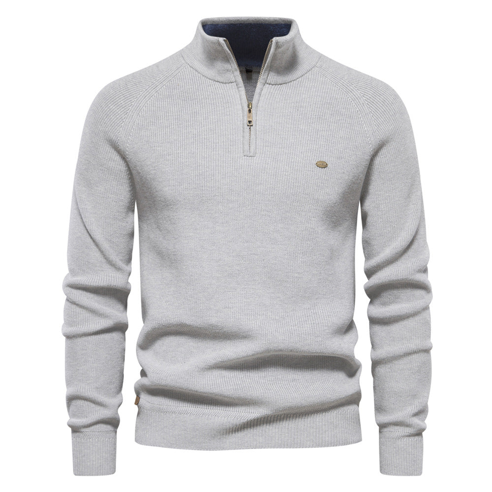 Pierre | Pull demi-zip en maille côtelée