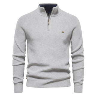 Pierre | Pull demi-zip en maille côtelée