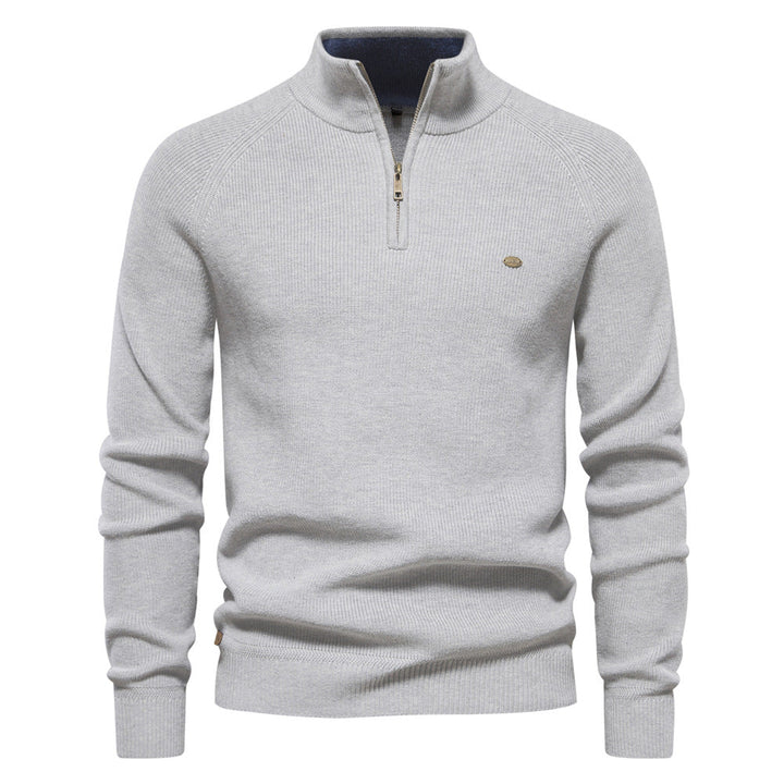 Pierre | Pull demi-zip en maille côtelée