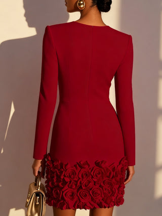 Anaïs | Robe cintrée à fleurs en relief