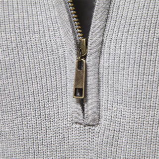 Pierre | Pull demi-zip en maille côtelée