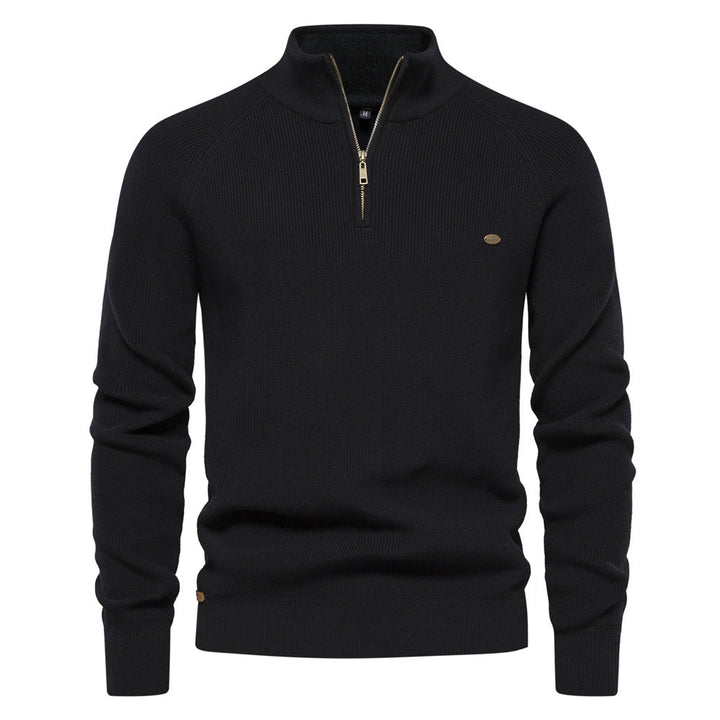 Pierre | Pull demi-zip en maille côtelée