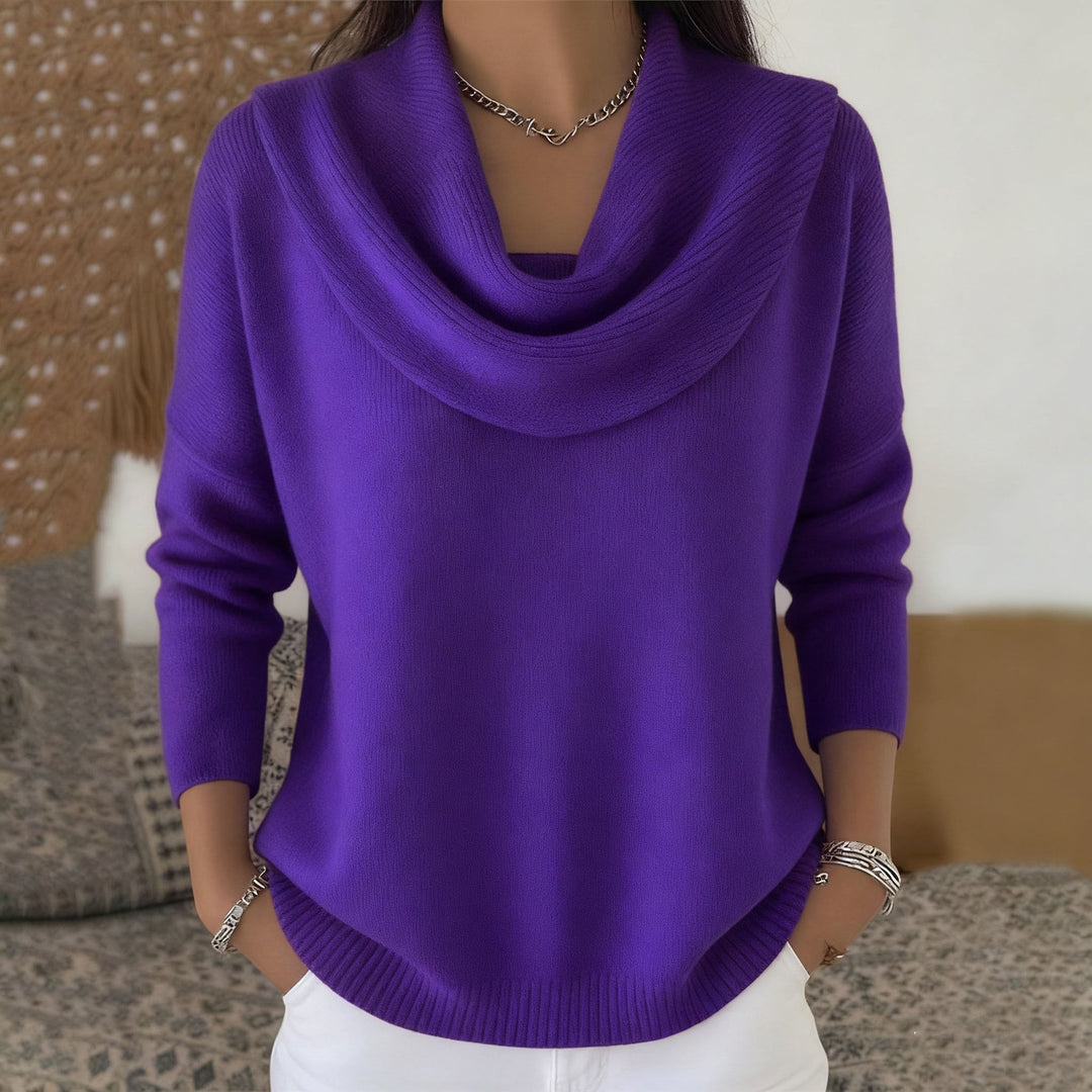 Ambre | Pull à col drapé
