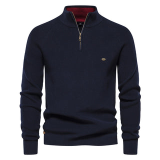 Pierre | Pull demi-zip en maille côtelée